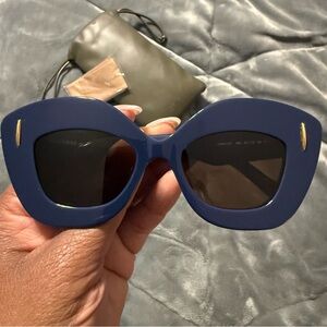 Loewe Bold Blue Sunglasses with Gold Accents